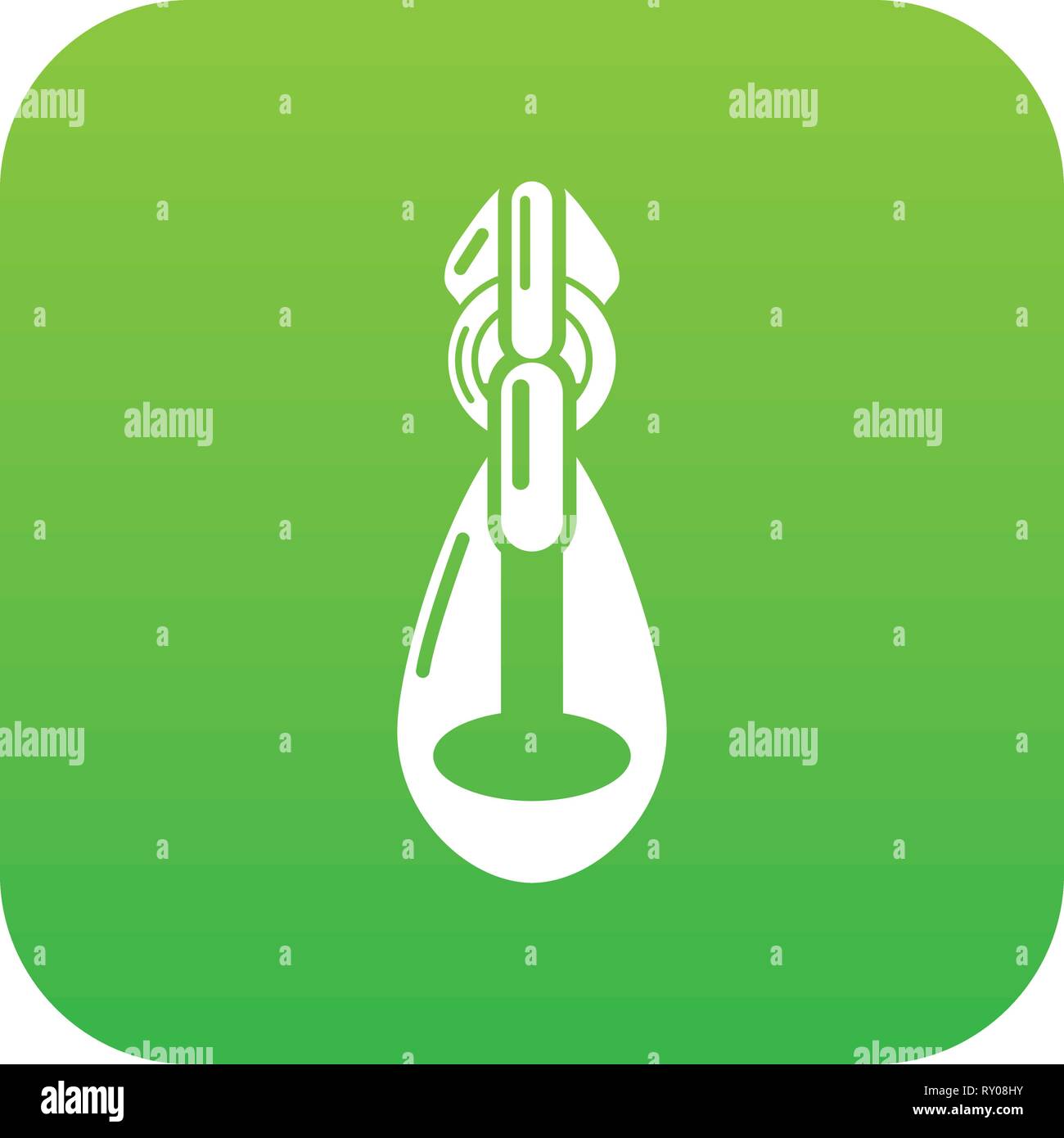 Big zip icon, simple style Stock Vector