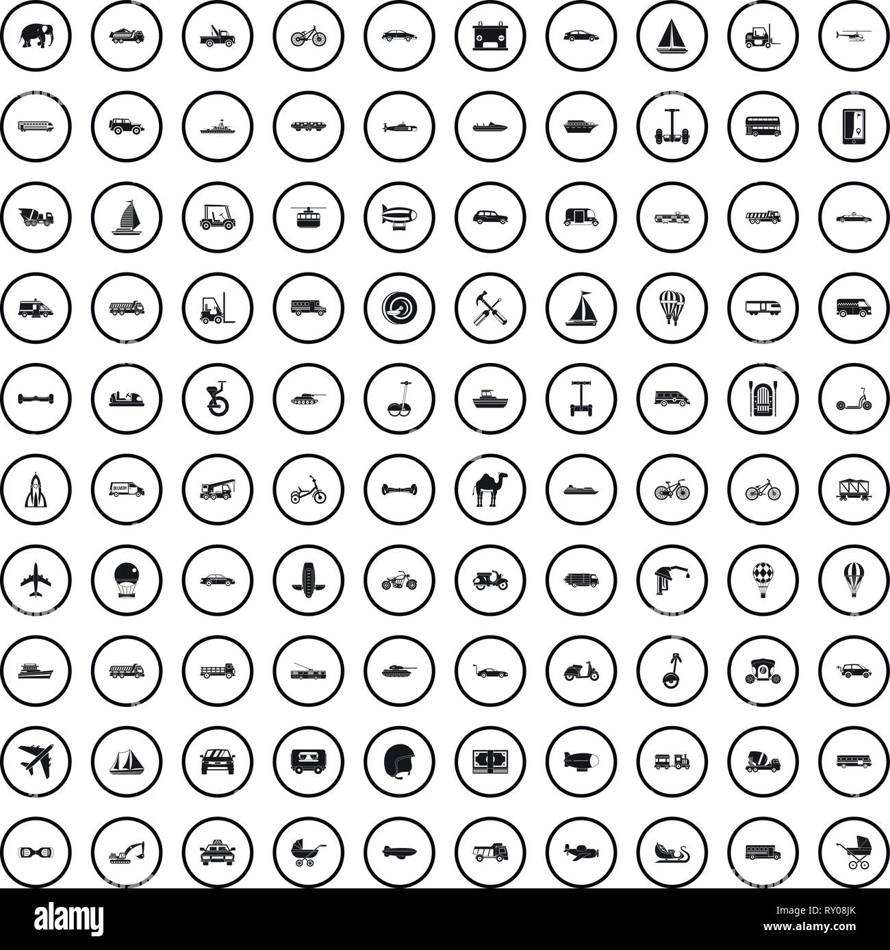 100 transport icons set, simple style Stock Vector Image & Art - Alamy