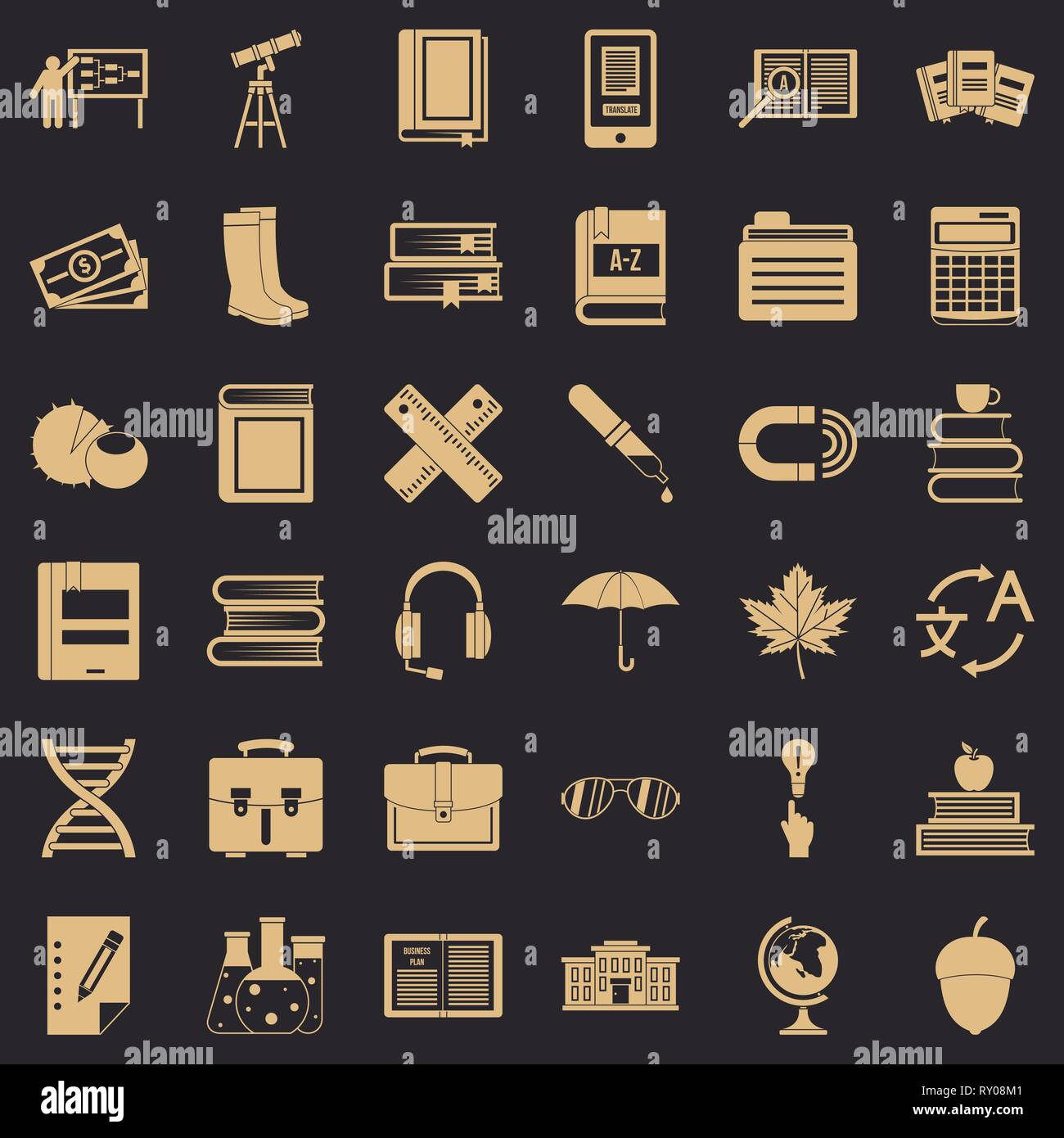 Book icons set, simple style Stock Vector Image & Art - Alamy
