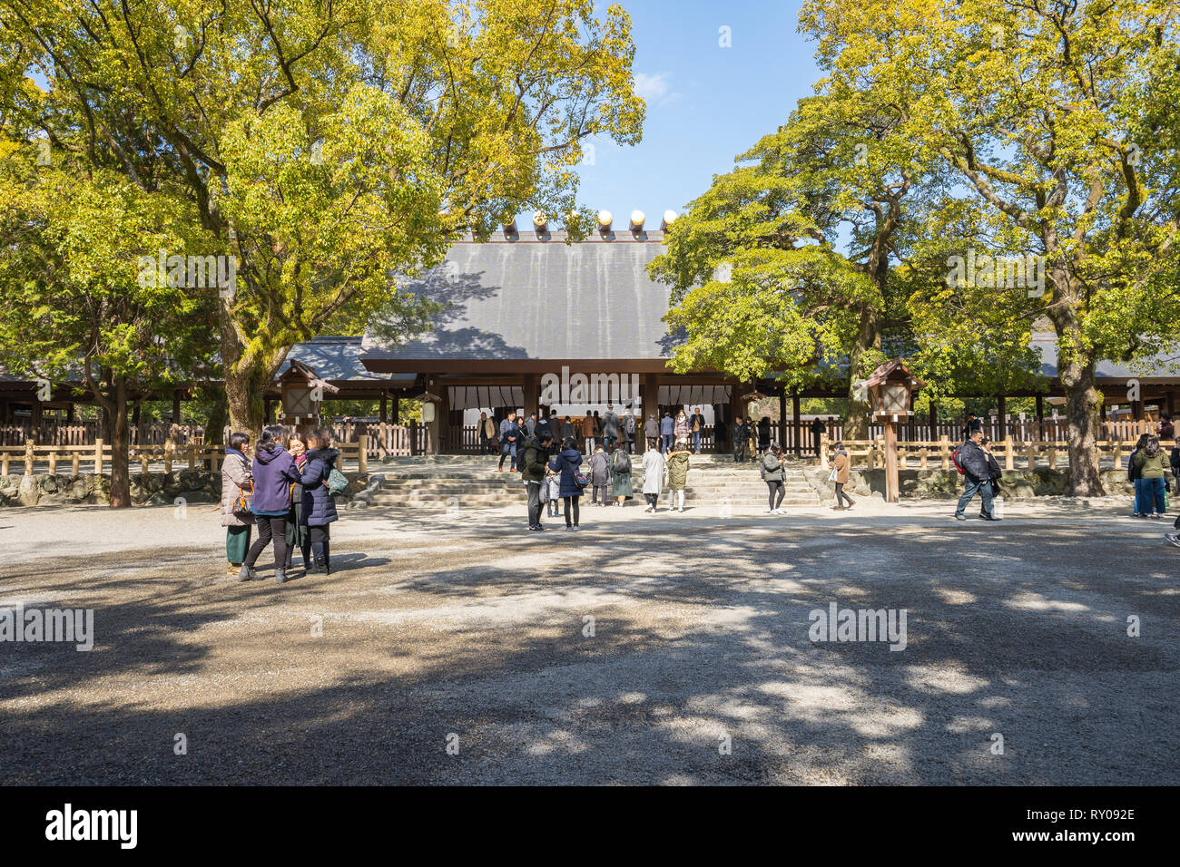 Nagoya, Japan - February 16, 2019: Atsuta Shrine is one of Shinto's most important shrines. Stock Photo