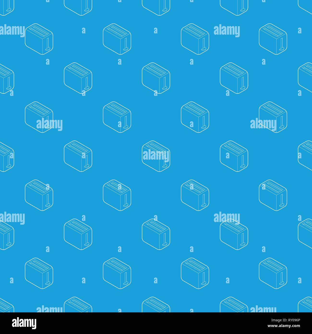 Toaster pattern vector seamless blue Stock Vector