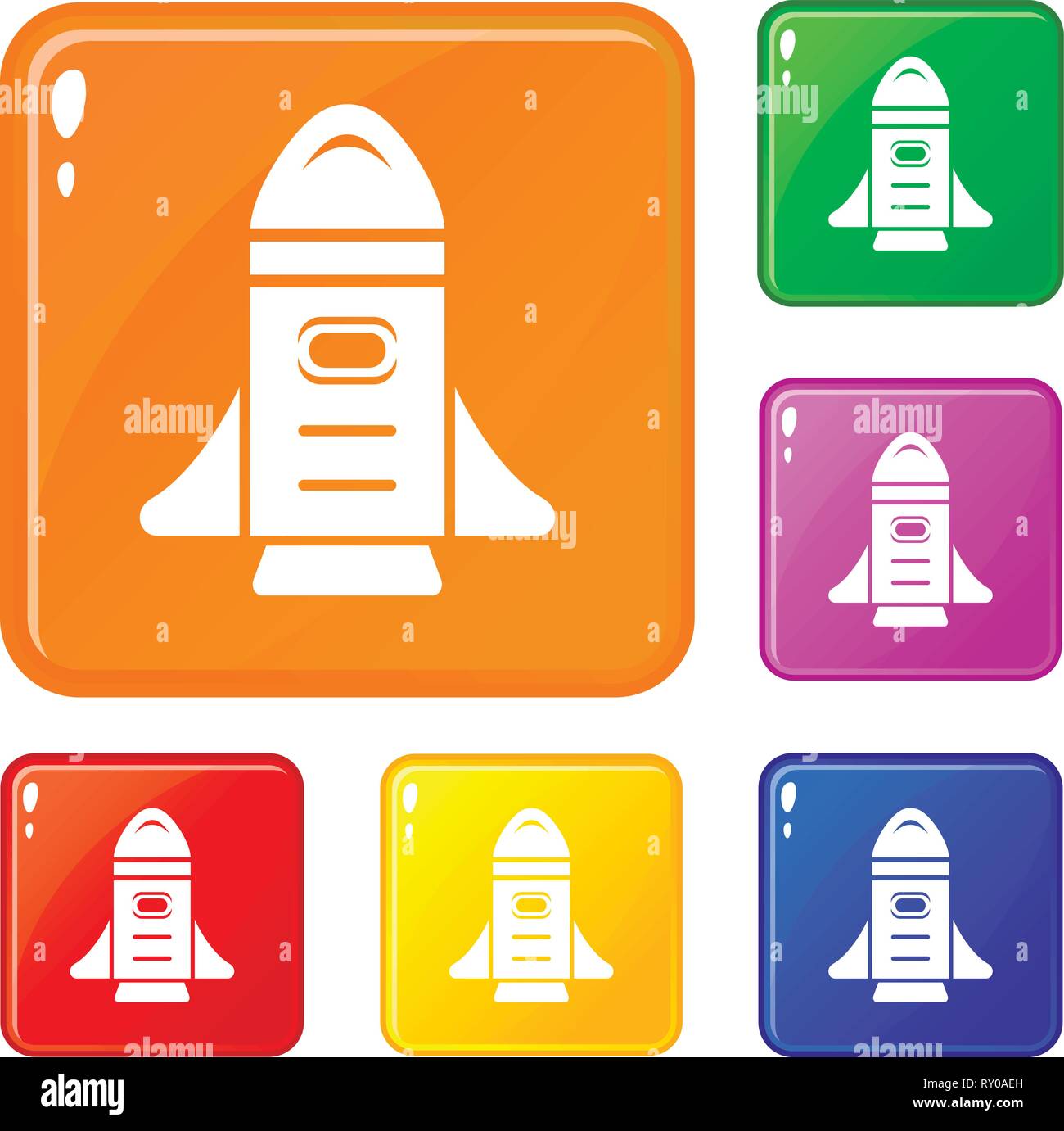 Rocket speed icons set vector color Stock Vector Image & Art - Alamy