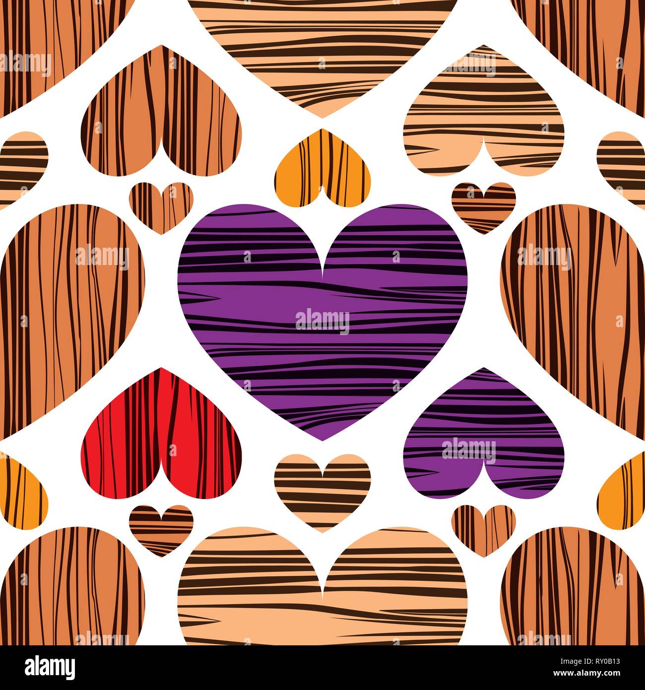Seamless pattern background with bright hearts. Valentines day. Vector ...