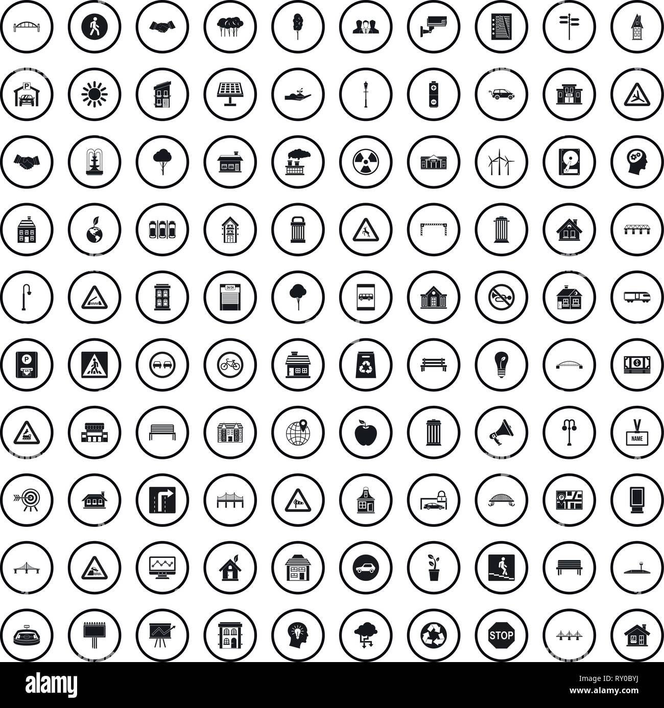 100 urban planning icons set, simple style Stock Vector Image & Art - Alamy