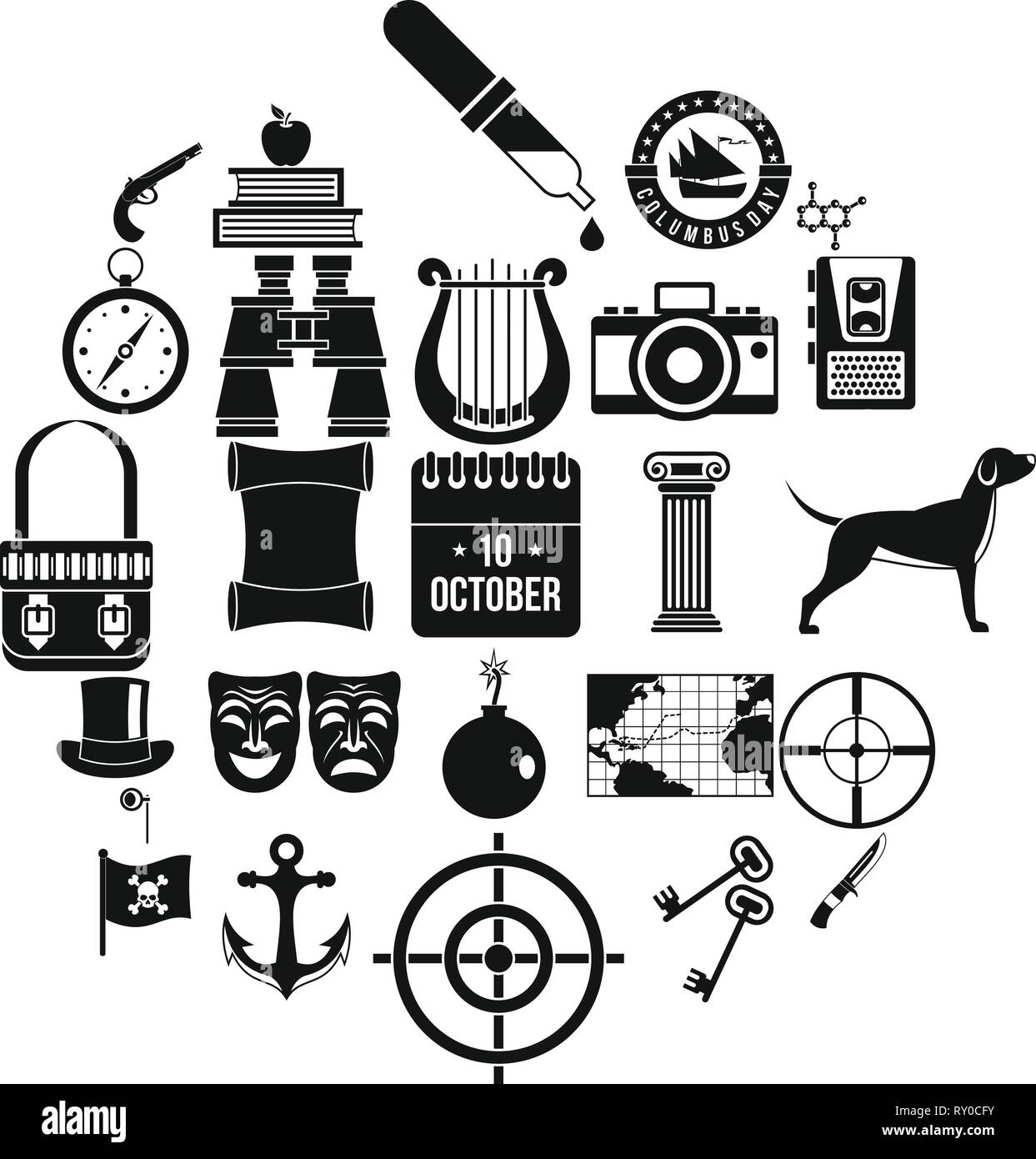 Hunting icons set, simple style Stock Vector Image & Art - Alamy