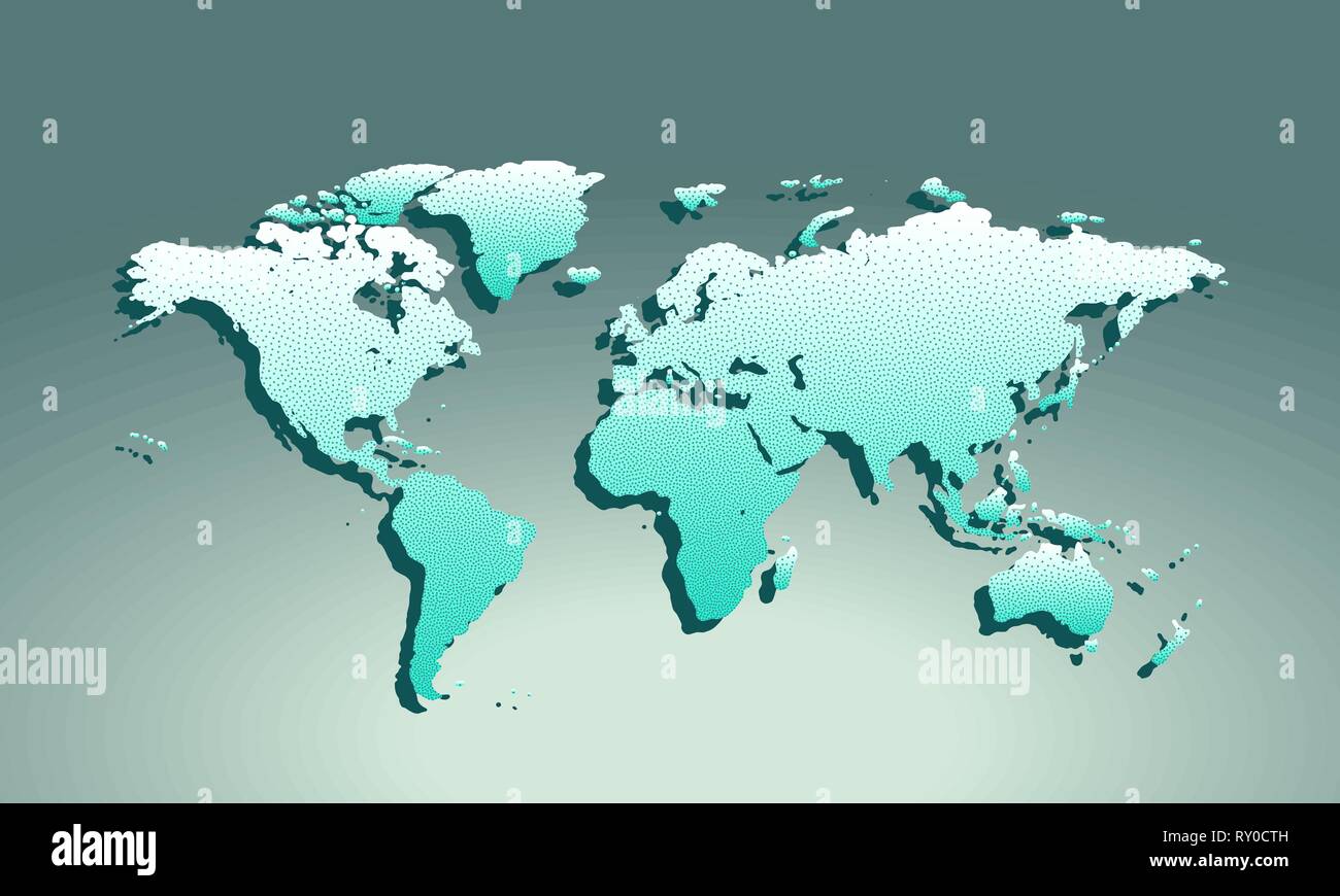 Map icon for application on grey background. Dotted stippled effect. Stock Vector