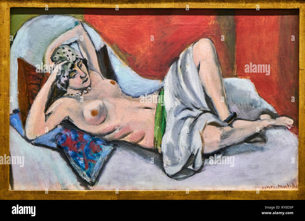 France, Paris, les Tuileries, museum of Orangerie, Nu drapé étendu by Henri Matisse, 1923 Stock Photo