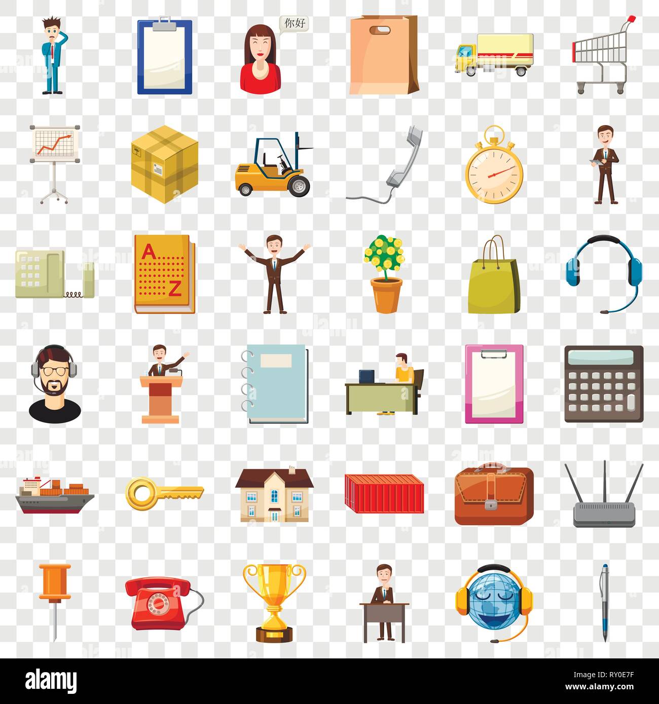 Business icons set, cartoon style Stock Vector Image & Art - Alamy