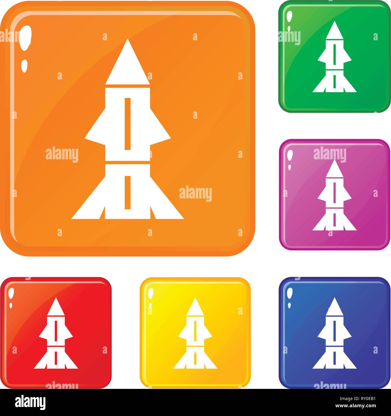 Rocket technology icons set vector color Stock Vector Image & Art - Alamy