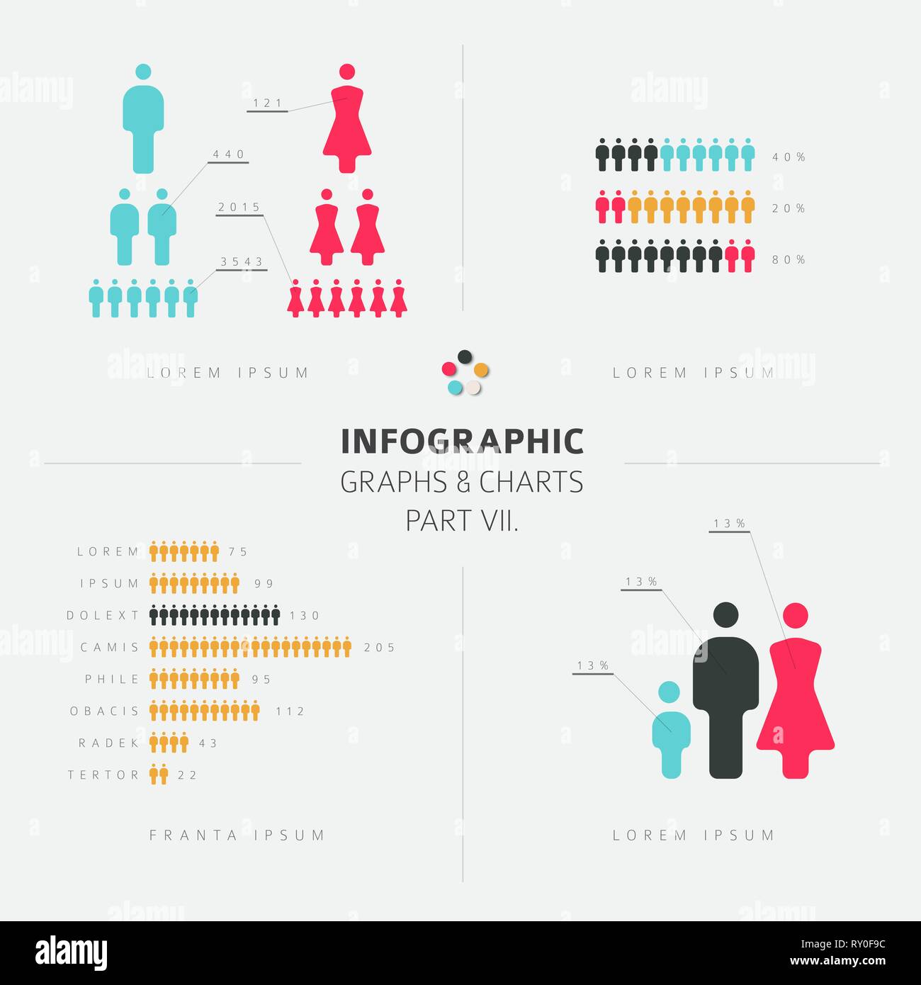 collection of Infographic people elements for your documents and ...