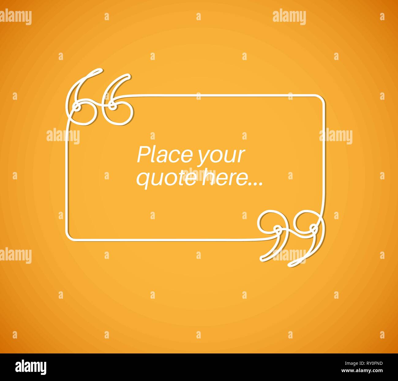 Blank Quote Template continuous doodle drawing Stock Vector Image