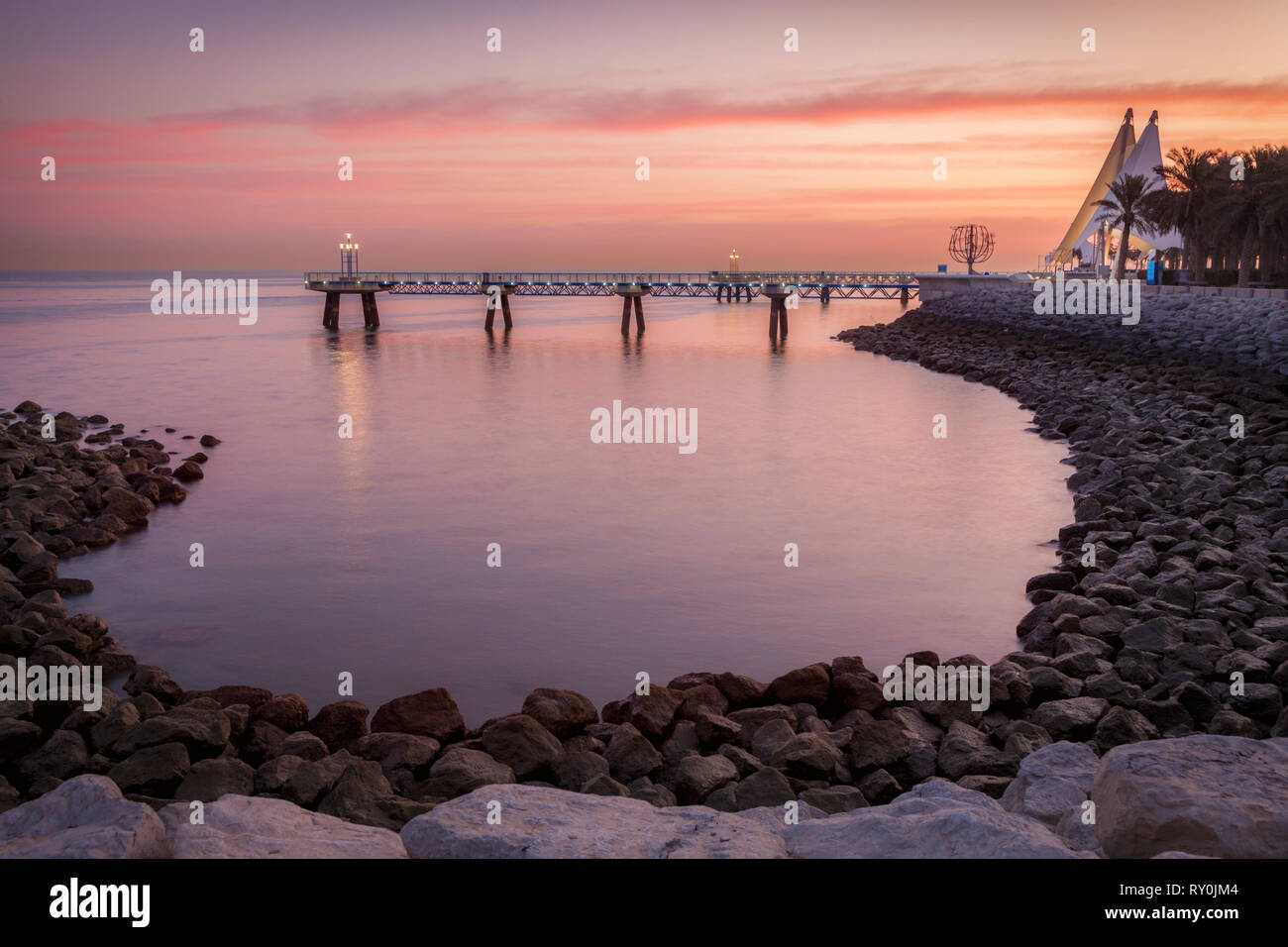 Corniche in Kuwait City at sunrise. Kuwait City, Kuwait Stock Photo - Alamy