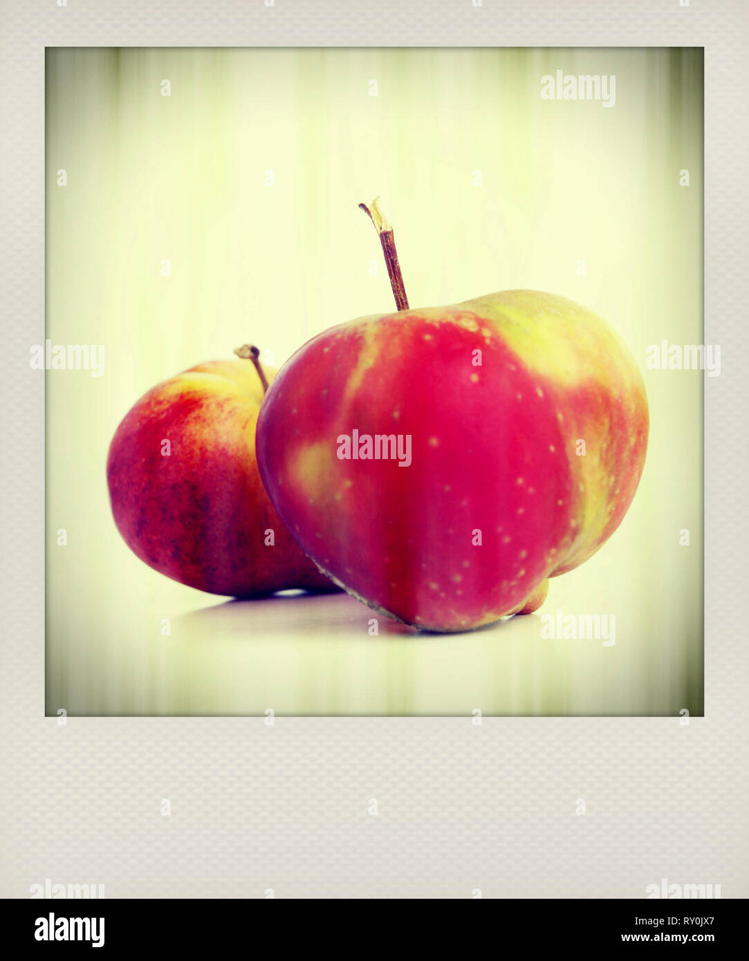 Polaroid photograph of apple Stock Photo - Alamy
