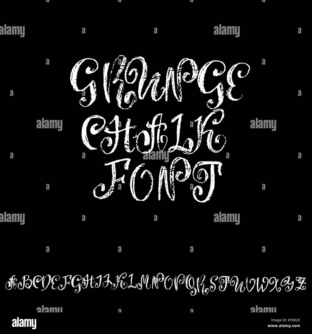 Vector retro font. Capital grunge letters. Chalk textured alphabet on