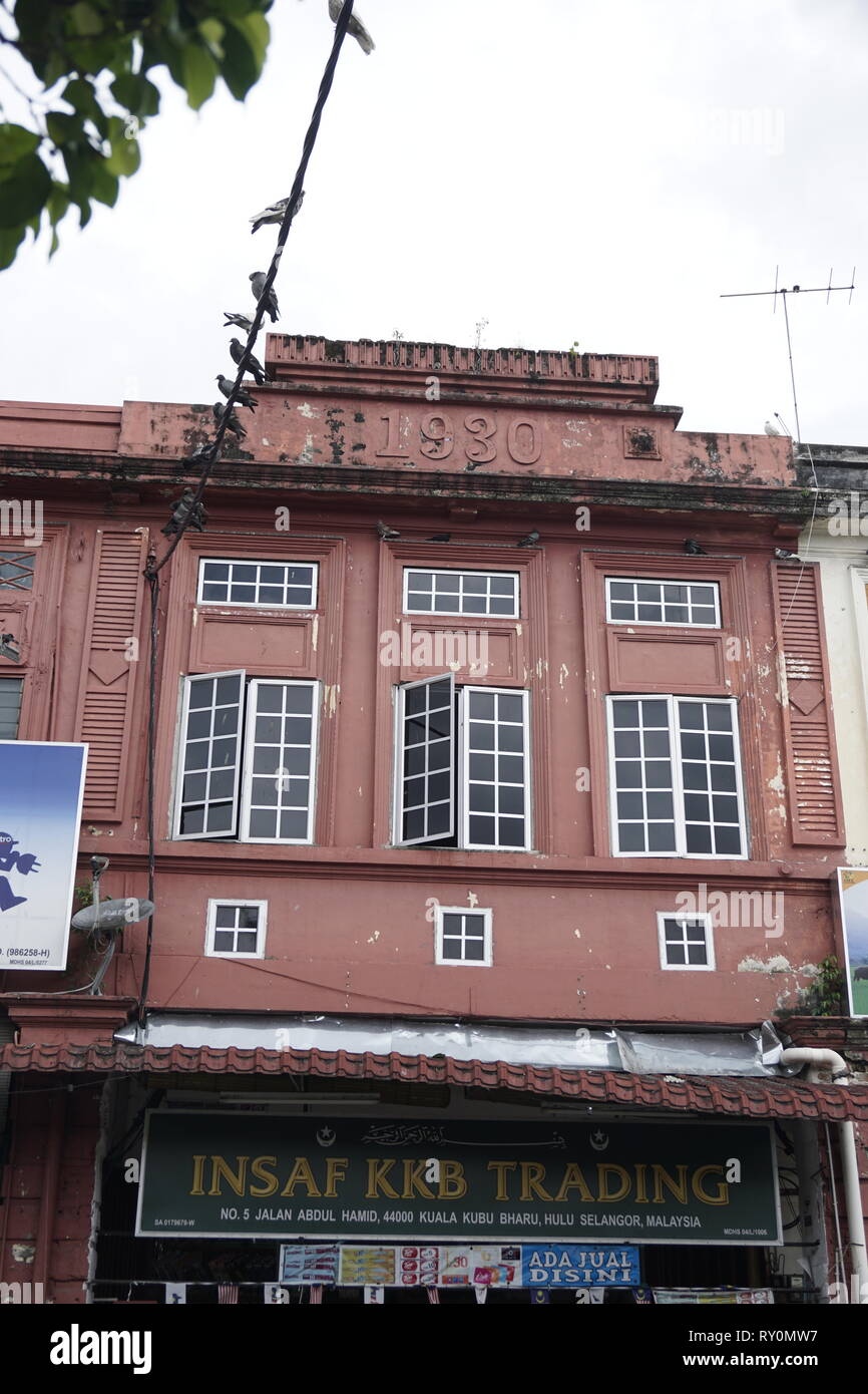 old colonial shop house dated 1930  in Kuala Kubu Baharu, Malaysia Stock Photo
