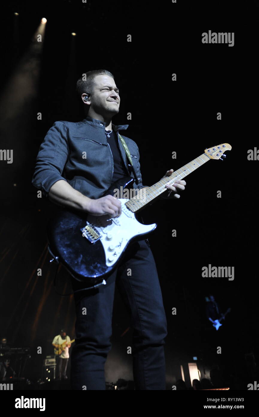 Glasgow, UK. 10th Mar, 2019. Hunter Hayes performs at the Country To Country Music Festival at the Hydro Arena in Glasgow. Credit: Colin Fisher/Alamy Live News Stock Photo