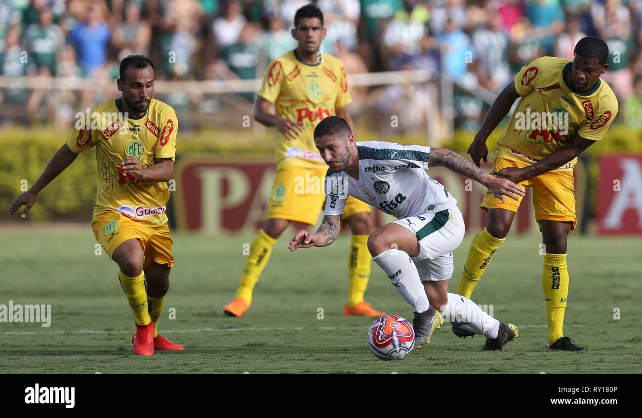Mirassol Brazil 09th Mar 2019 Ze Rafael From Se Palmeiras Plays The Ball With Mirassol Fc Player Leo Baiano During The Tenth Round Of The Campeonato Paulista Serie A1 At The Jose