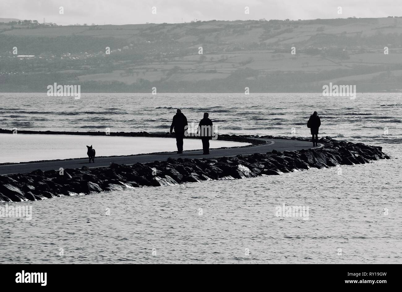West Kirby, Uk, 11th March 2019, Locals take a stroll in winter sun in west kirby in the Wirral  credit Ian Fairbrother/Alamy Live News Stock Photo