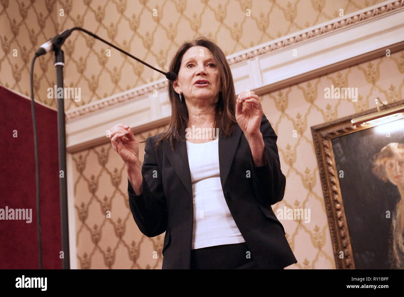 London, UK. 11th Mar, 2019. Liberal Democrat Women celebrated International Womens Day at the Lady Violet Bonham-Carter Room at the National Liberal Club. Present were Caroline Pidgeon, Baroness Lynne Featherstone, Siobhan Benita, Layla Moran, Anood Al-Samerai, Jo Swinton. Credit: Peter Hogan/Alamy Live News Stock Photo