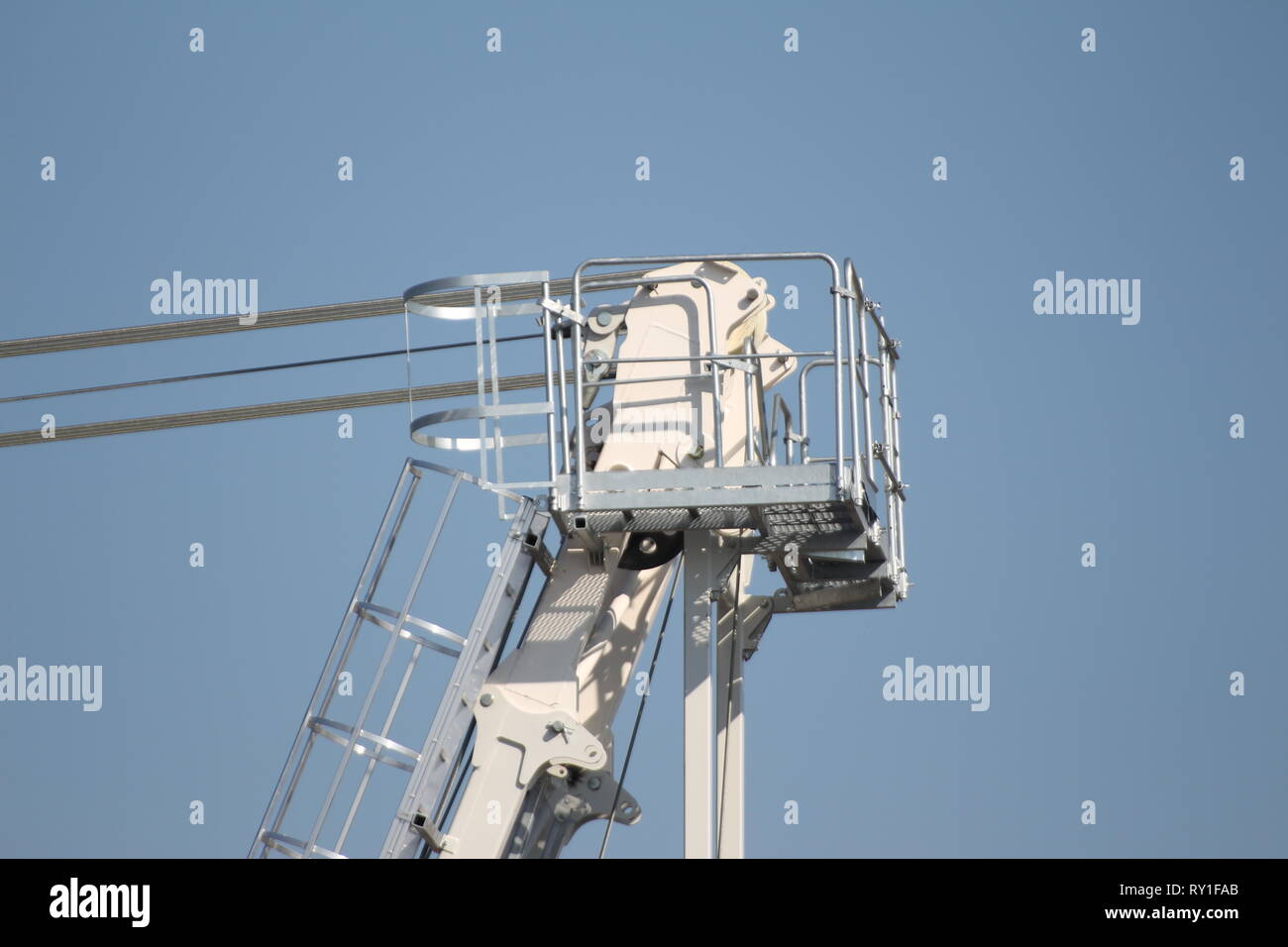 Structure of a crane for lifting weights Stock Photo