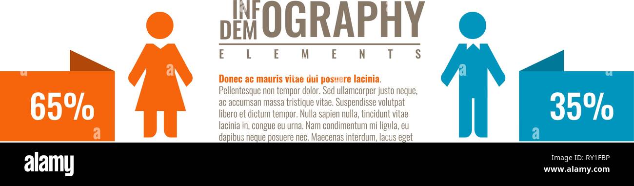Business statistics for demographics population infographic chart. Man ...