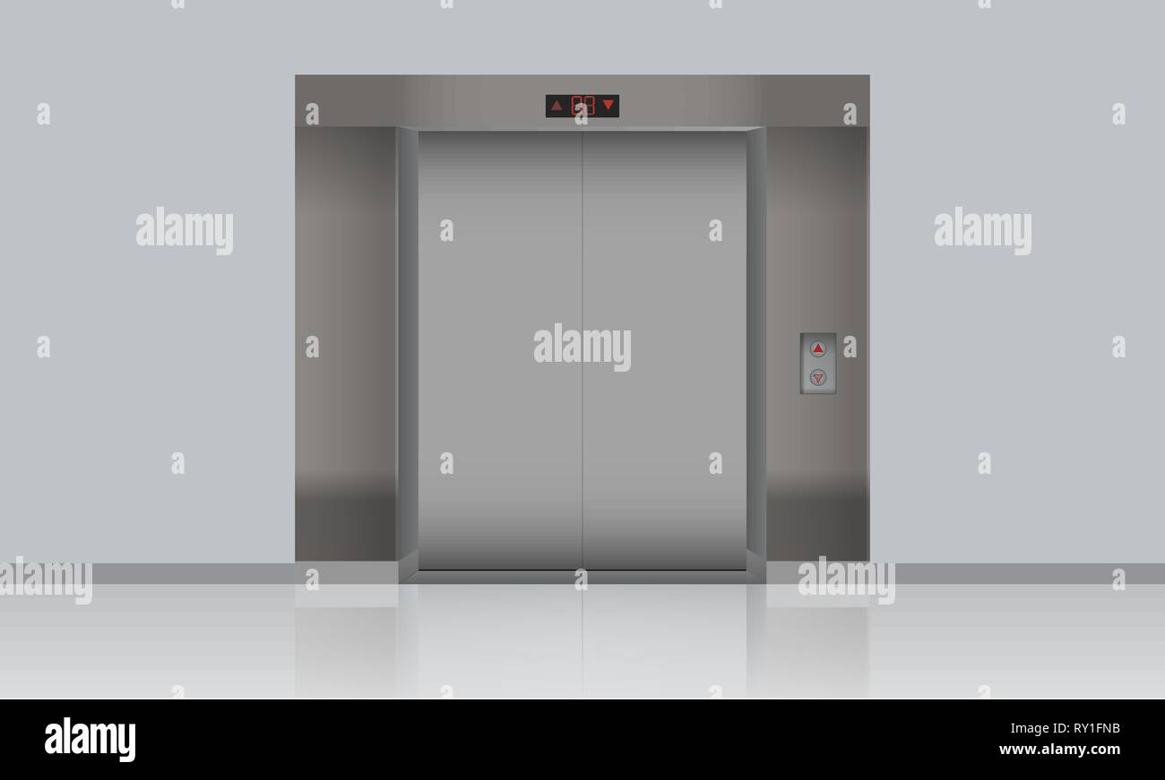Download Blank Elevator Mockup With Closed Doors Blank Mockup Realistic High Detailed Vector Illustartion Stock Vector Image Art Alamy