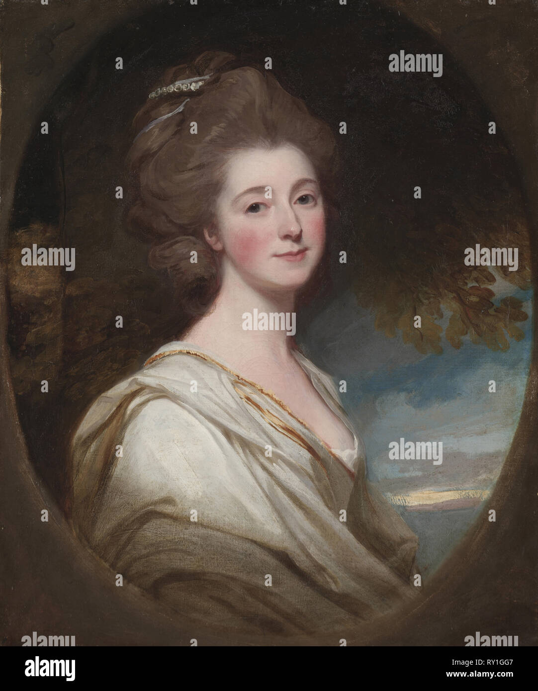 Portrait of Jane Hoskyns, c. 1778-1780. George Romney (British, 1734-1802). Oil on canvas; framed: 102 x 89 x 10.5 cm (40 3/16 x 35 1/16 x 4 1/8 in.); unframed: 69.8 x 59 cm (27 1/2 x 23 1/4 in Stock Photo