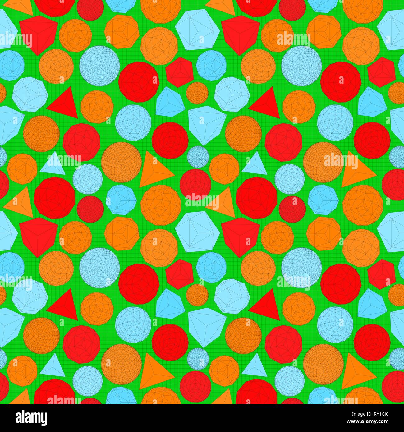 Seamless geometric texture with polygonal geometric shapes. Bright ...