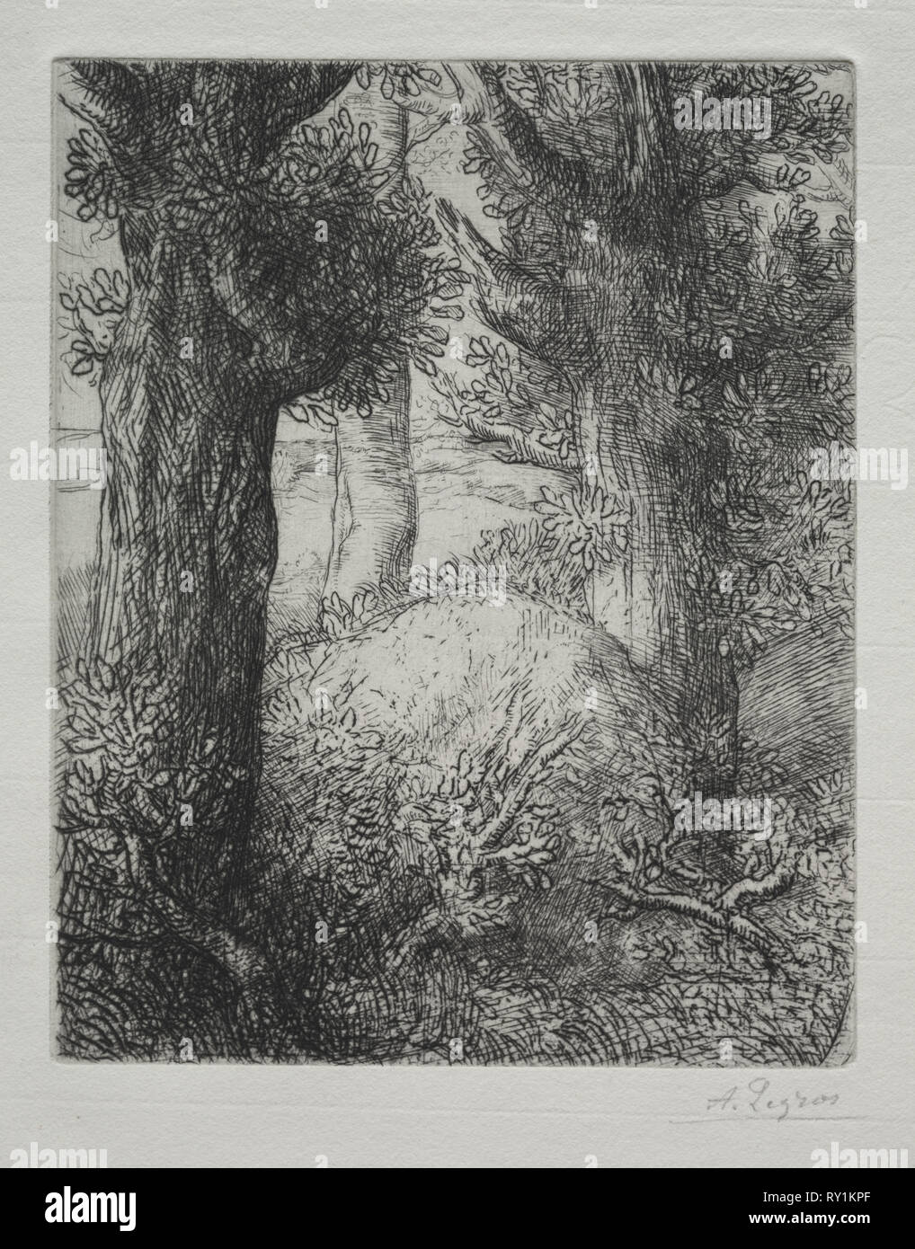 Tumulus gaulois. Alphonse Legros (French, 1837-1911). Etching Stock Photo