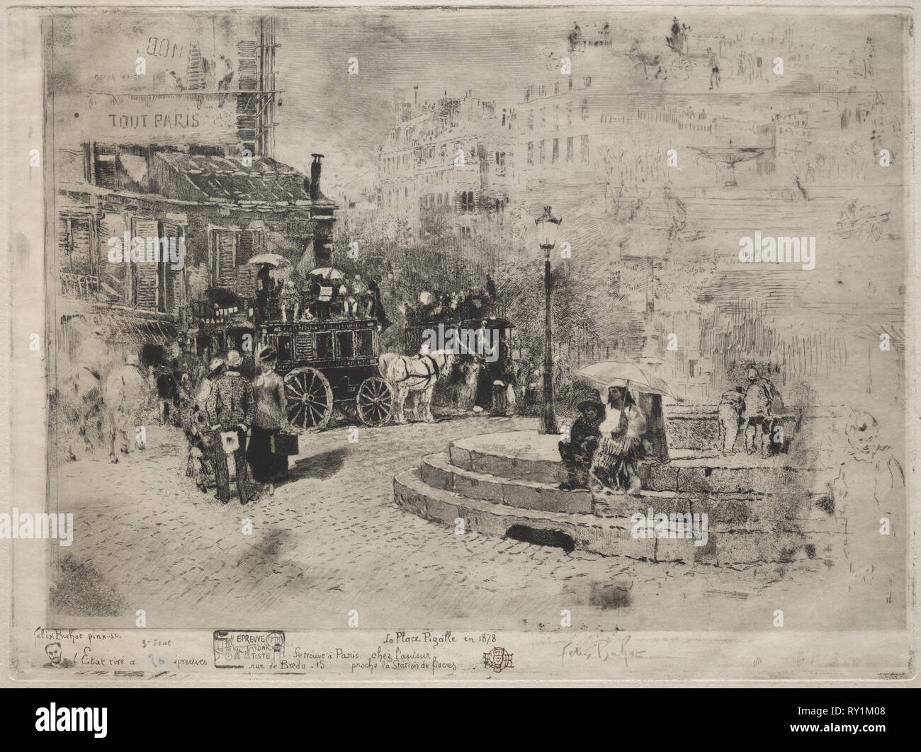 La Place Pigalle En 1878 1878 Felix Hilaire Buhot French 1847 18 Etching Drypoint And Aquatint Sheet 30 X 40 2 Cm 11 13 16 X 15 13 16 In Platemark 26 X 34 9 Cm 10 1 4 X 13 3 4 In Stock Photo Alamy