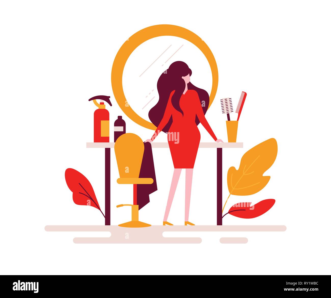 Hair salon - colorful flat design style illustration Stock Vector Image ...