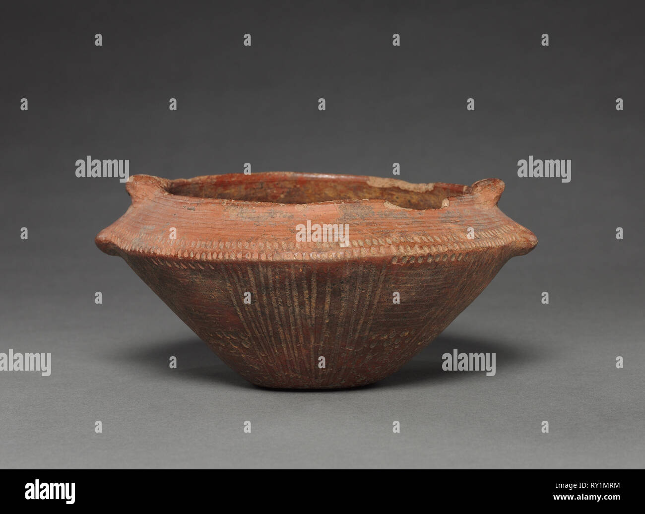 Dish, before 1550. Colombia, 15th-16th century. Red ware with incised patterns; diameter: 14.6 cm (5 3/4 in.); overall: 6.5 x 14.5 cm (2 9/16 x 5 11/16 in Stock Photo