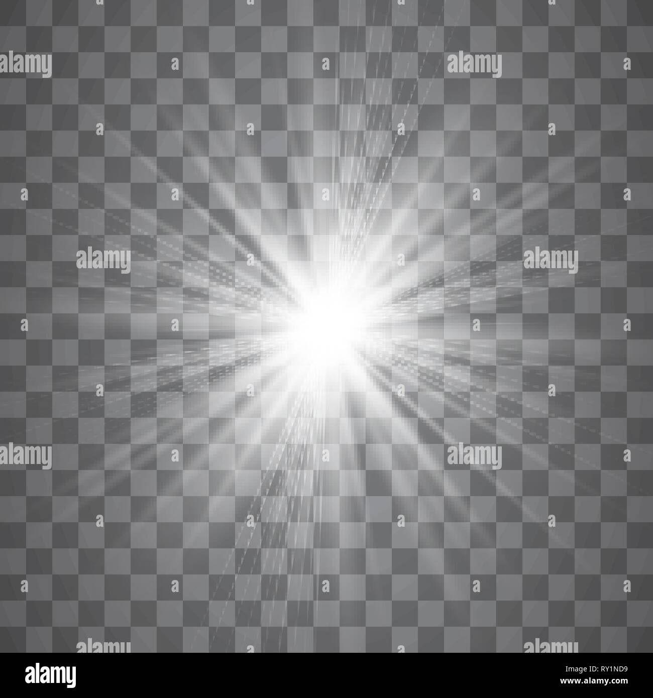 Glow transparent vector light effect set, explosion, glitter, spark