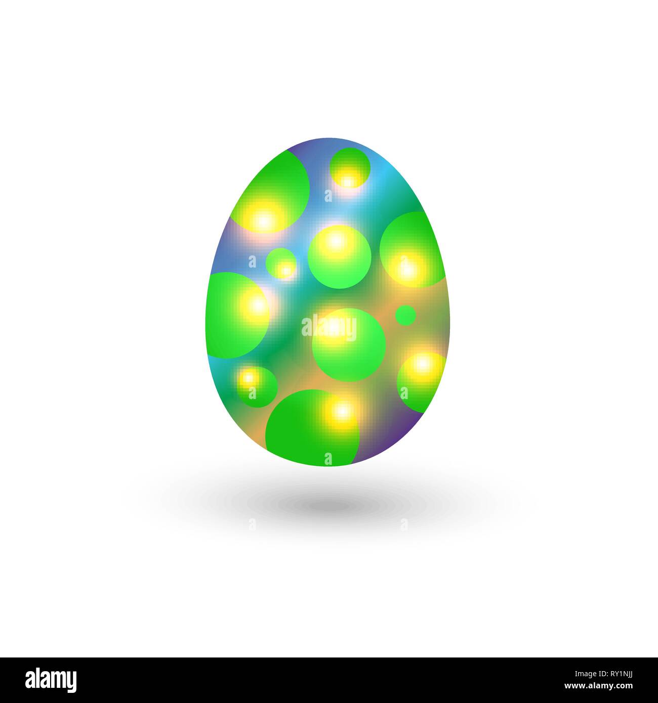 Easter egg with a pattern on a white background. Vector illustration Stock Vector