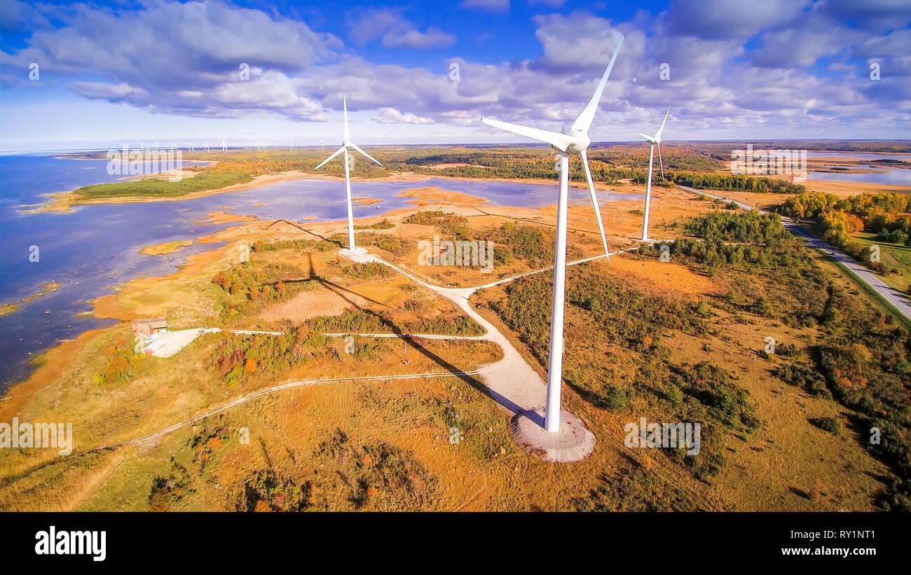 The big windmills on the island of Saaremaa. These windmills generate