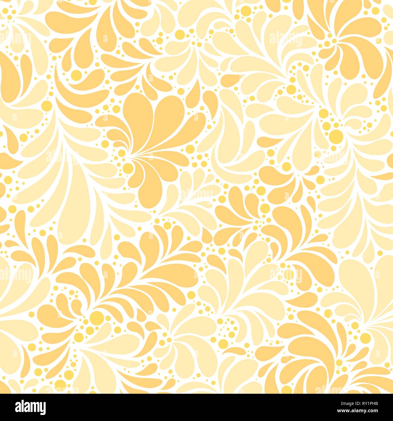 Paisley Or Damask Golden Floral Seamless Pattern Vector Ornament