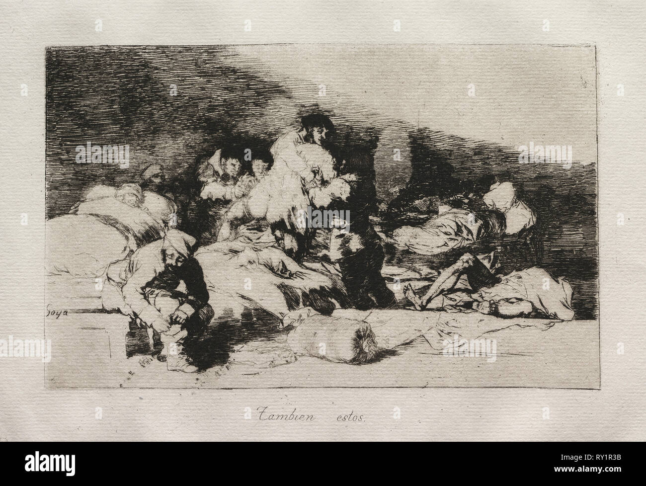 The Horrors of War:  These Too. Francisco de Goya (Spanish, 1746-1828). Etching Stock Photo
