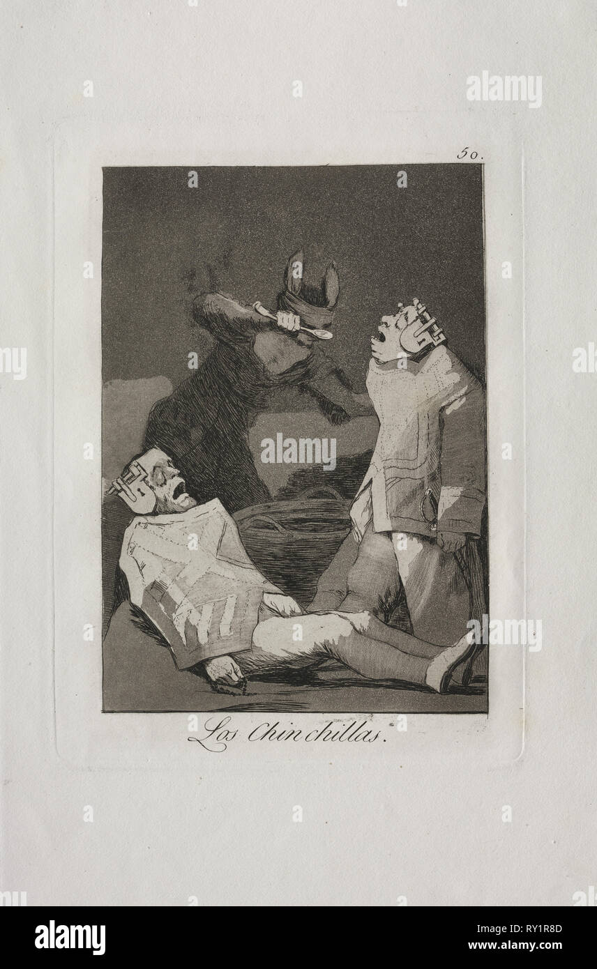Caprichos:  The Chinchillas. Francisco de Goya (Spanish, 1746-1828). Etching and aquatint Stock Photo