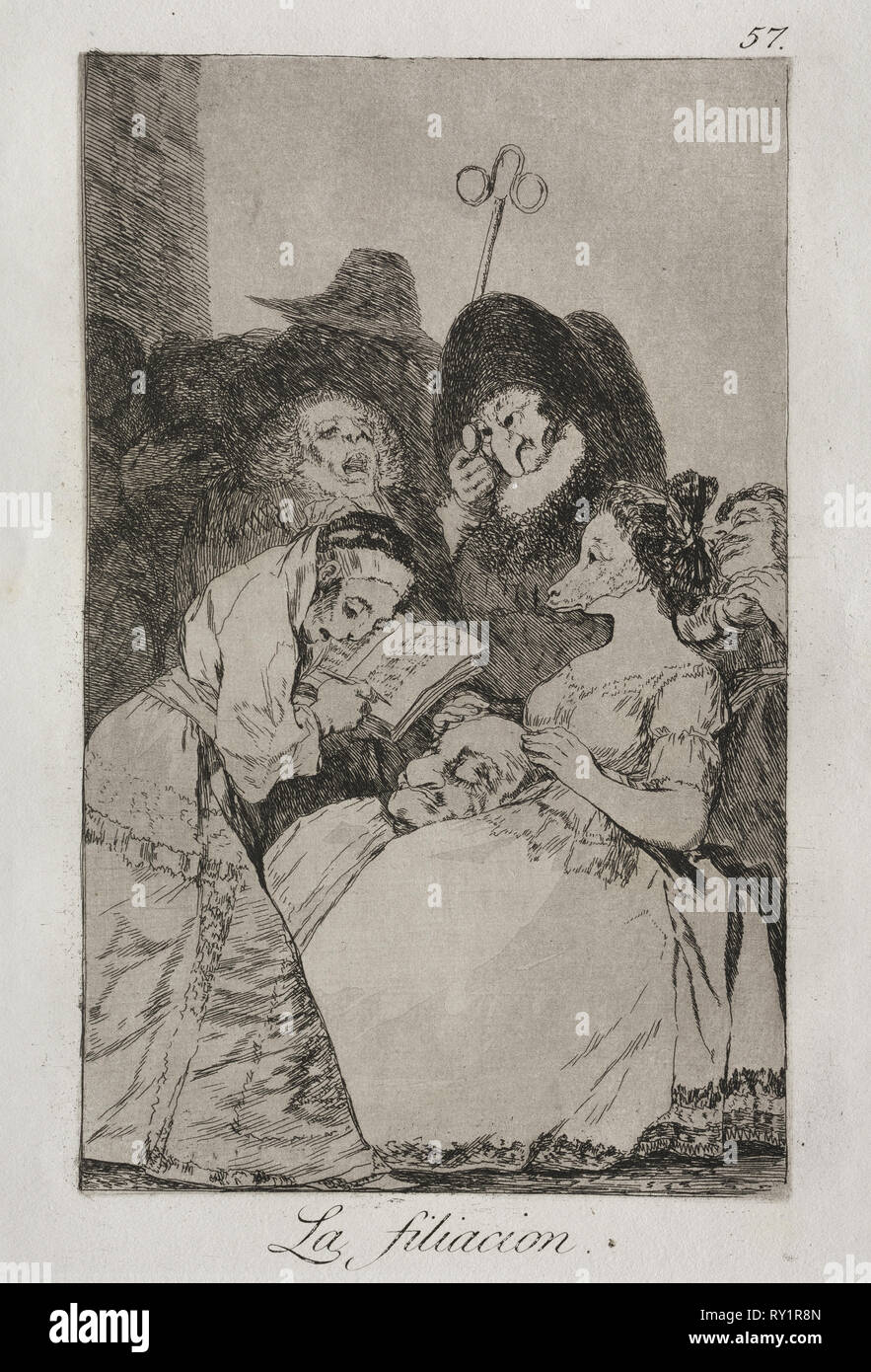 Caprichos:  The Filiation. Francisco de Goya (Spanish, 1746-1828). Etching and aquatint Stock Photo
