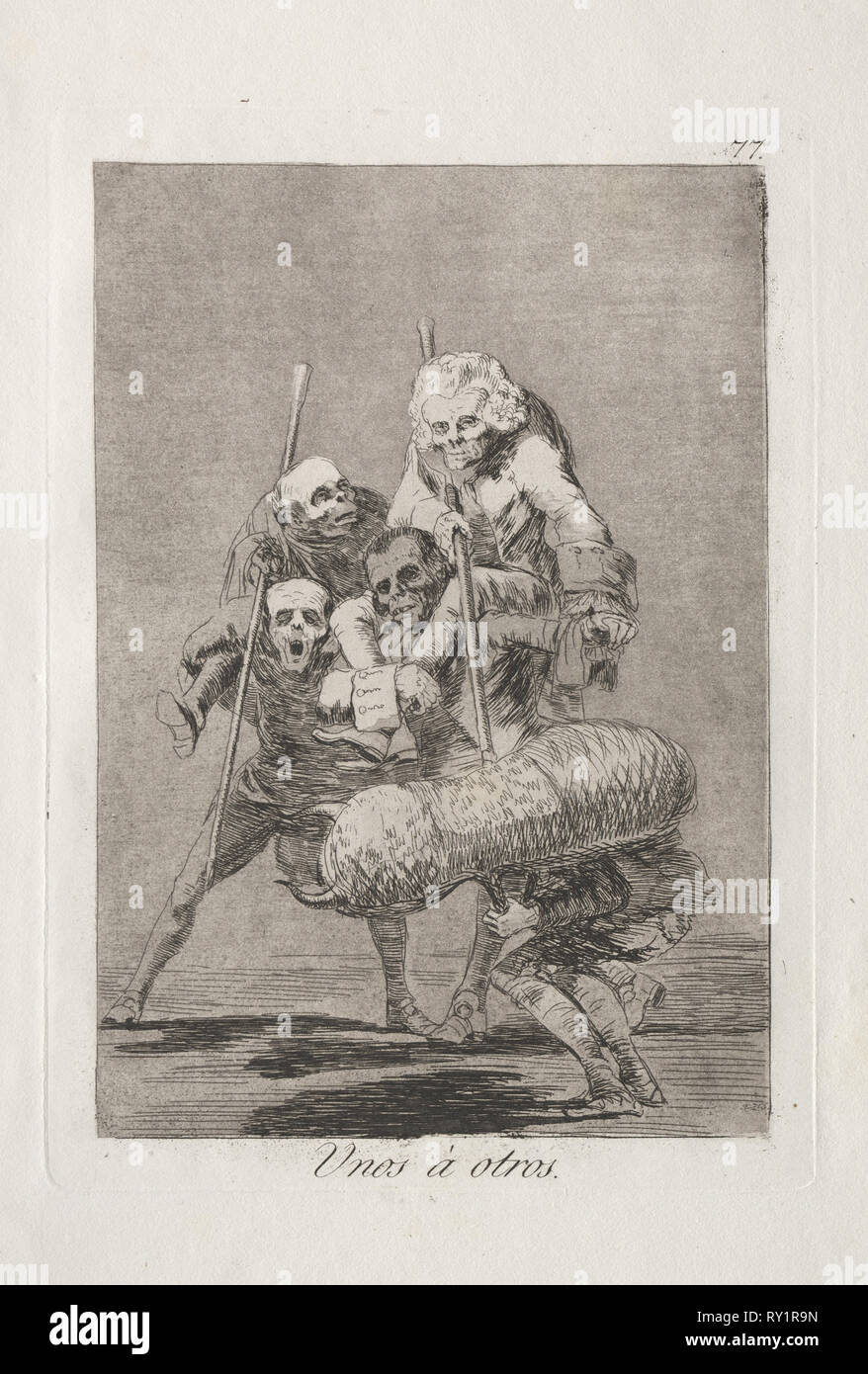 Caprichos:  What One Does to Another. Francisco de Goya (Spanish, 1746-1828). Etching and aquatint Stock Photo