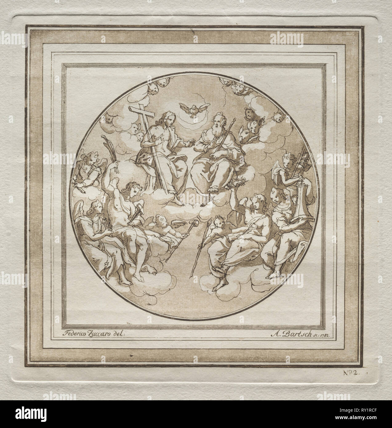 The Trinity, 1782. Adam von Bartsch (Austrian, 1757-1821), after Federico Zuccari (Italian, 1540/43-1609). Etching and aquatint Stock Photo