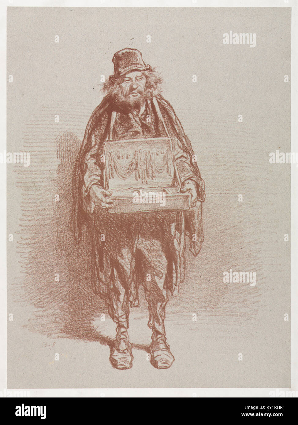 Mercier Ambulant. Paul Gavarni (French, 1804-1866). Lithograph Stock Photo