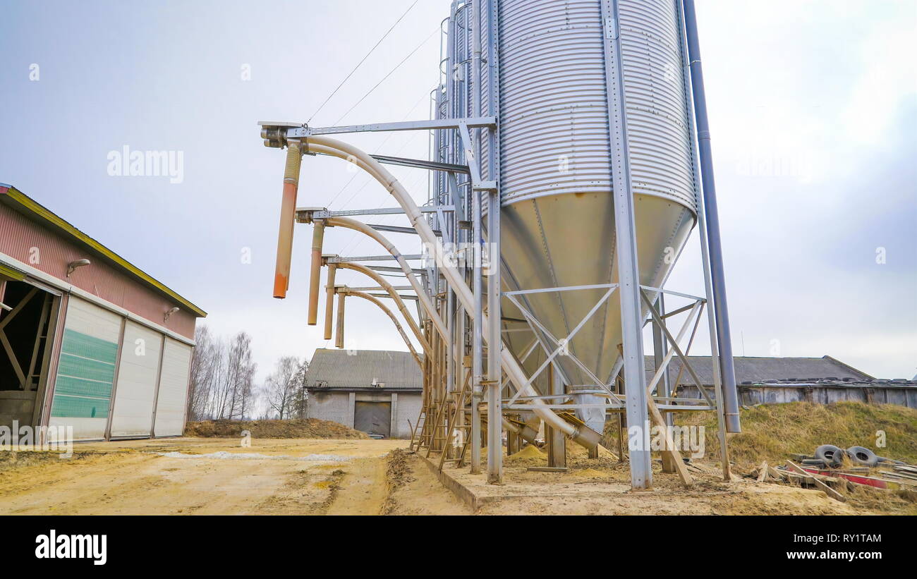 The big silo on the big farm this is the pit where grains are being