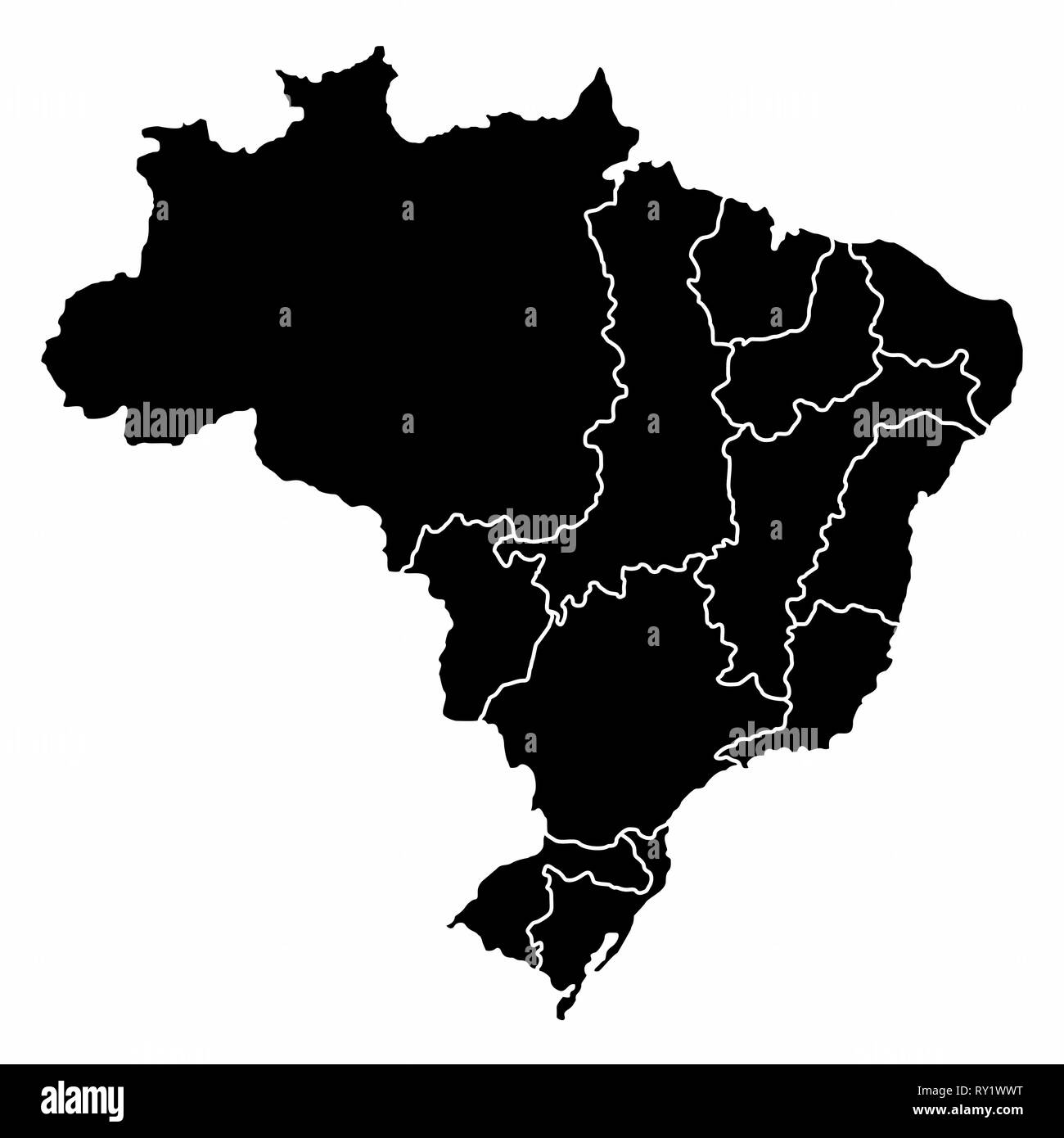 Brazilian hydrographic regions Stock Vector