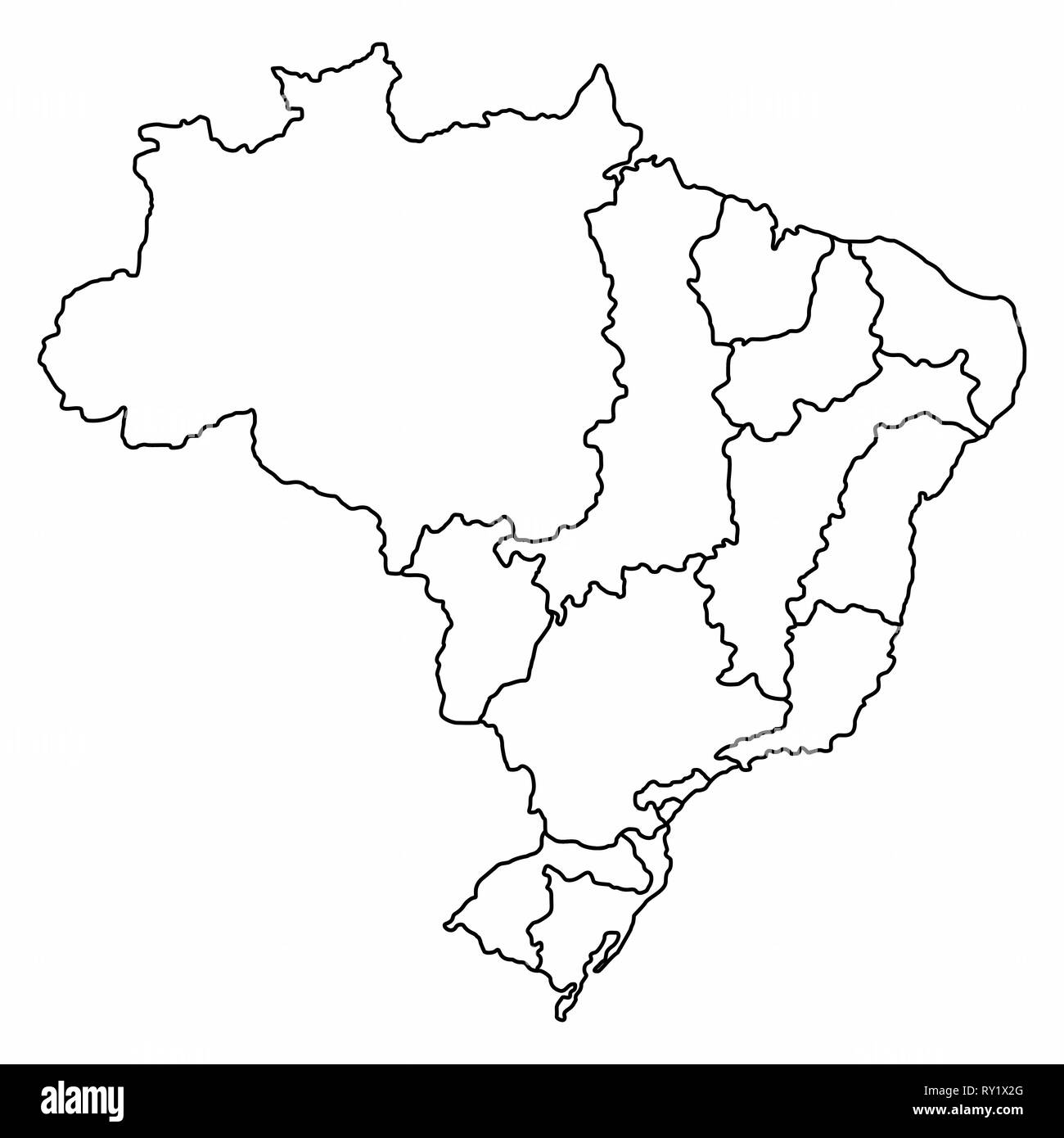 Brazilian hydrographic regions Stock Vector