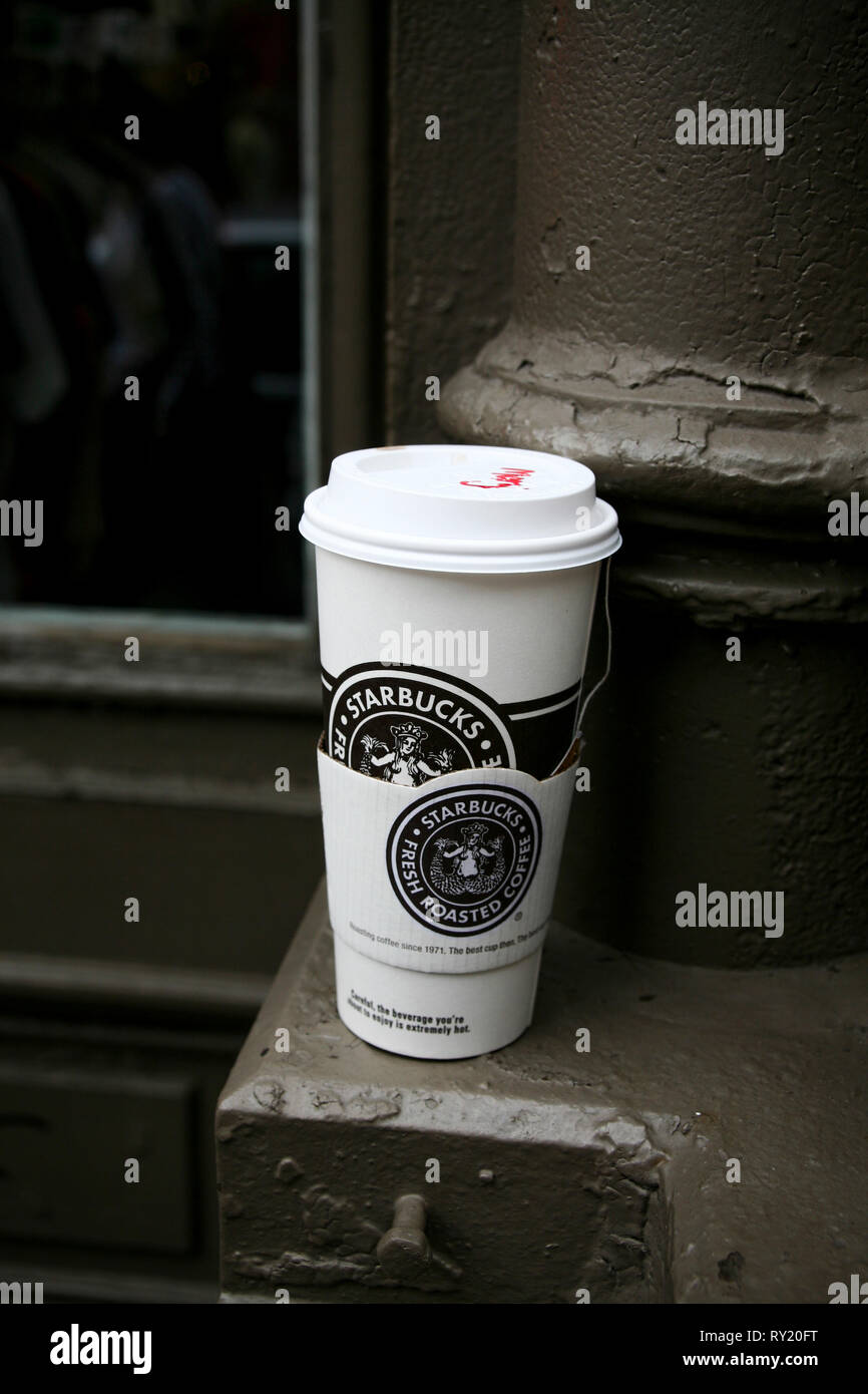 STARBUCK used coffee mug Stock Photo Alamy