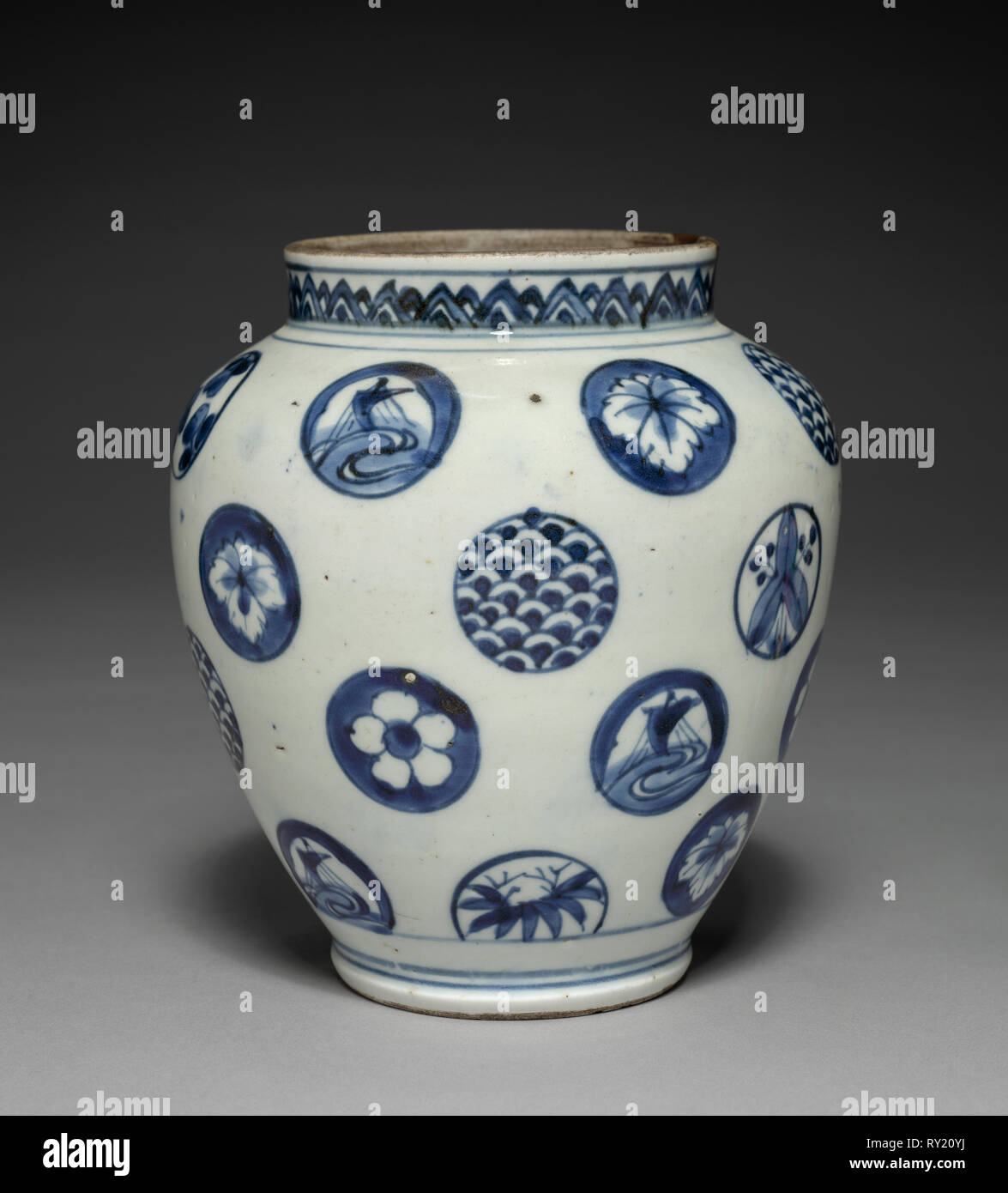 Rose Jar: Imari Ware, 19th century. Japan. Porcelain; overall: 17.8 cm (7 in Stock Photo