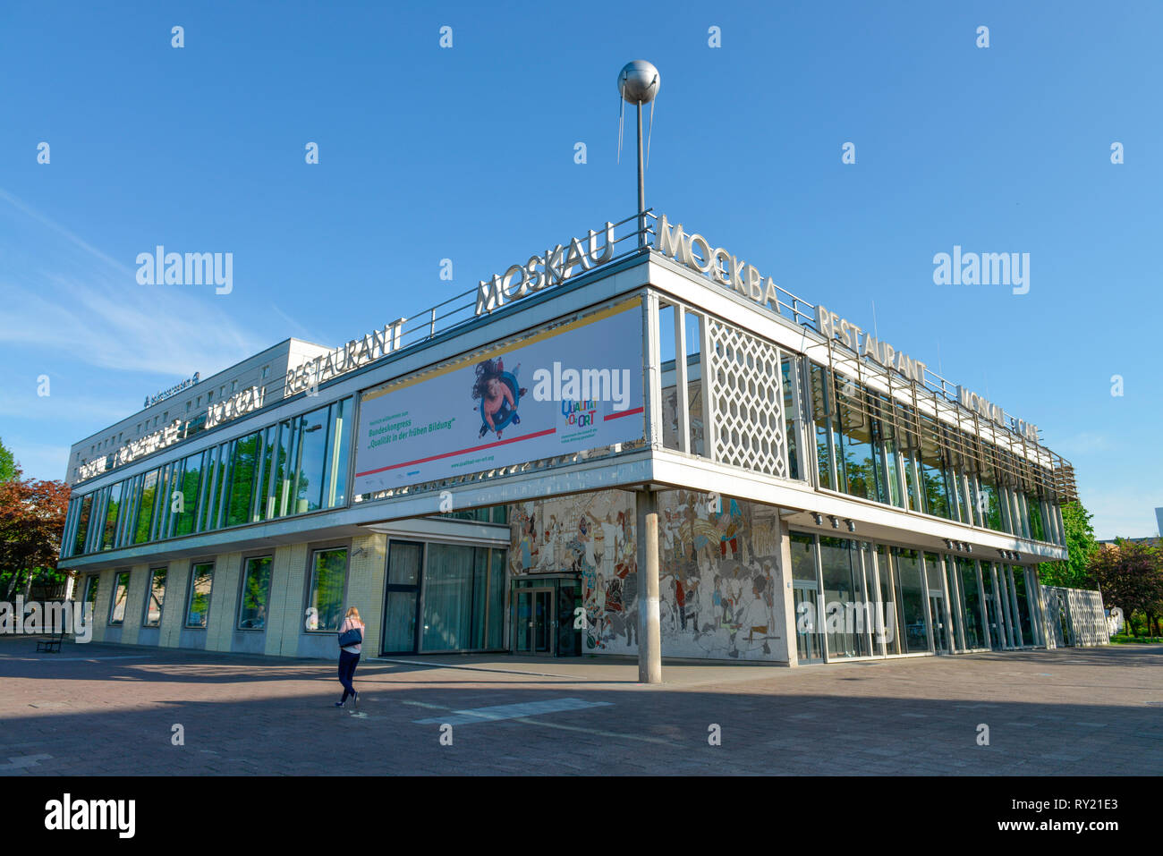Cafe Moskau, Karl-Marx-Allee, Mitte, Berlin, Deutschland Stock Photo