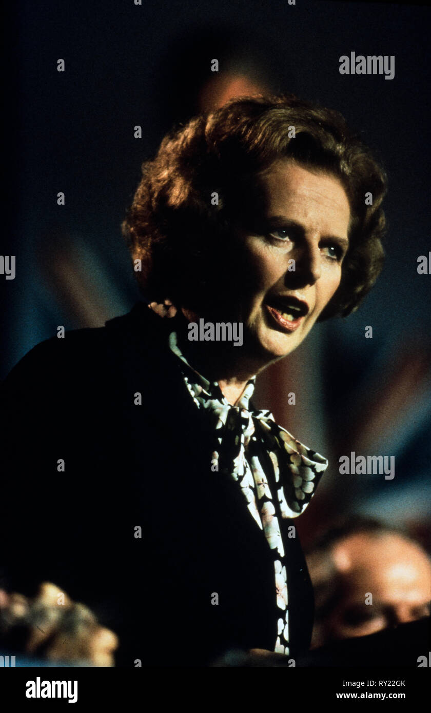 Margaret Thatcher Prime Minister at the 1985 Conservative Party Conference, Blackpool England. 1985 Stock Photo