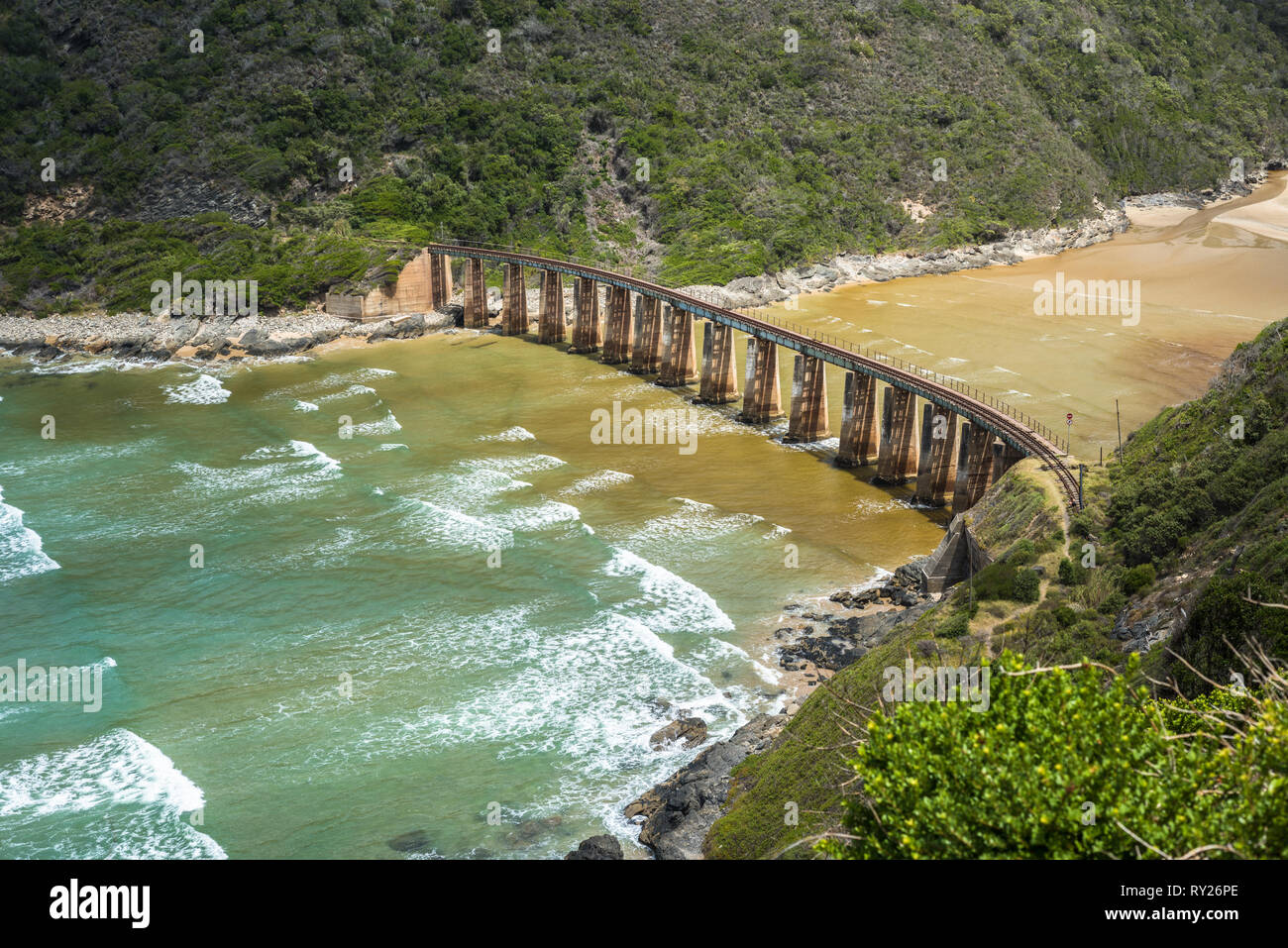 Kaaimans River Railway Bridge, Wilderness, Garden Route, South Africa Stock Photo